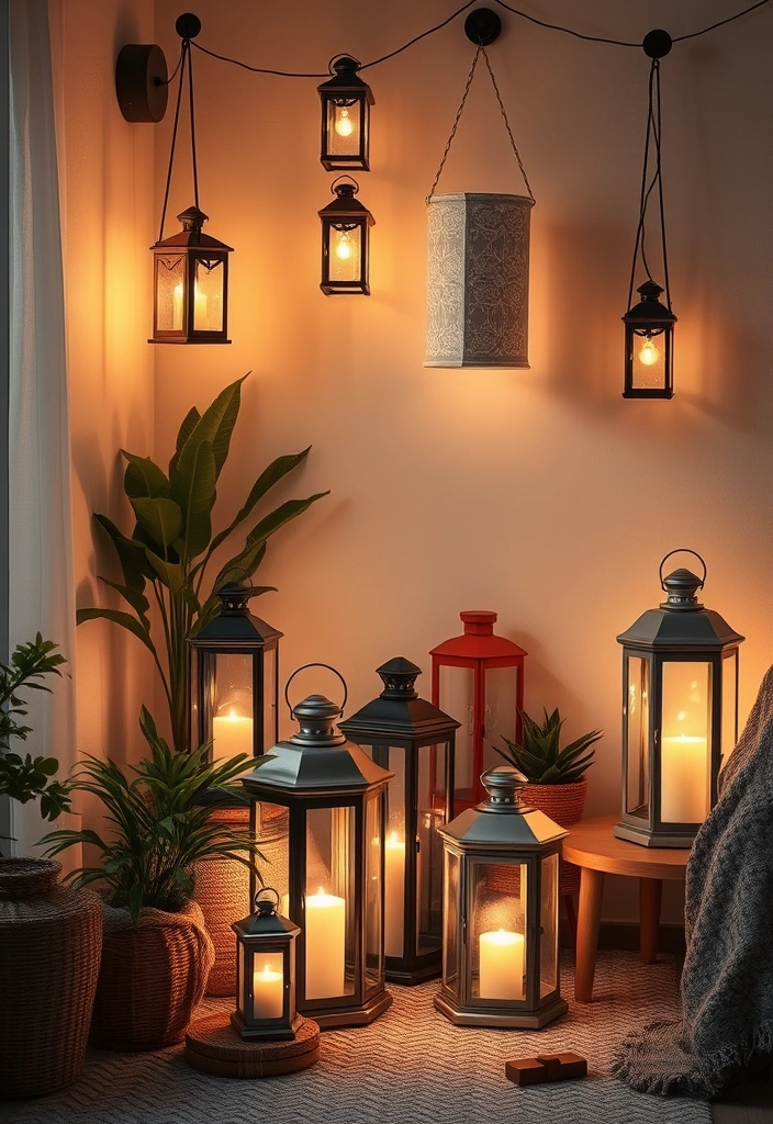 22 Cute Room Ideas Aesthetic That’ll Transform Your Space into a Dreamy Retreat! 18 22 Cute Room Ideas Aesthetic That’ll Transform Your Space into a Dreamy Retreat! - 17. Soft Lighting with Lanterns