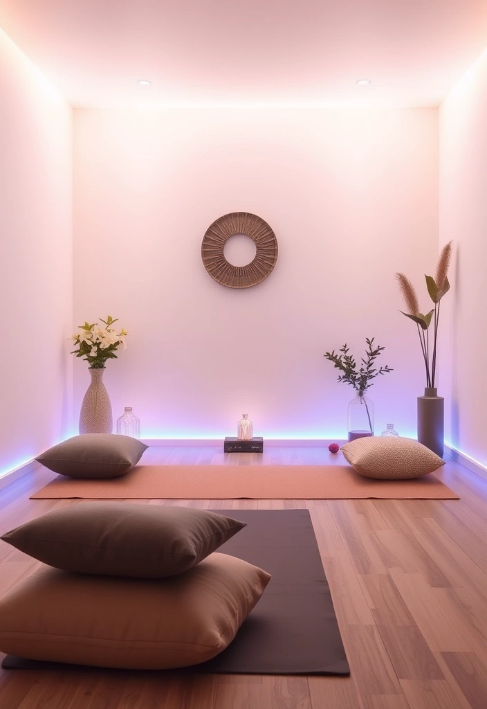 22 Baddie Aesthetic Rooms with LED Lights That Will Transform Your Space! 20 22 Baddie Aesthetic Rooms with LED Lights That Will Transform Your Space! - 19. Zen Meditation Space