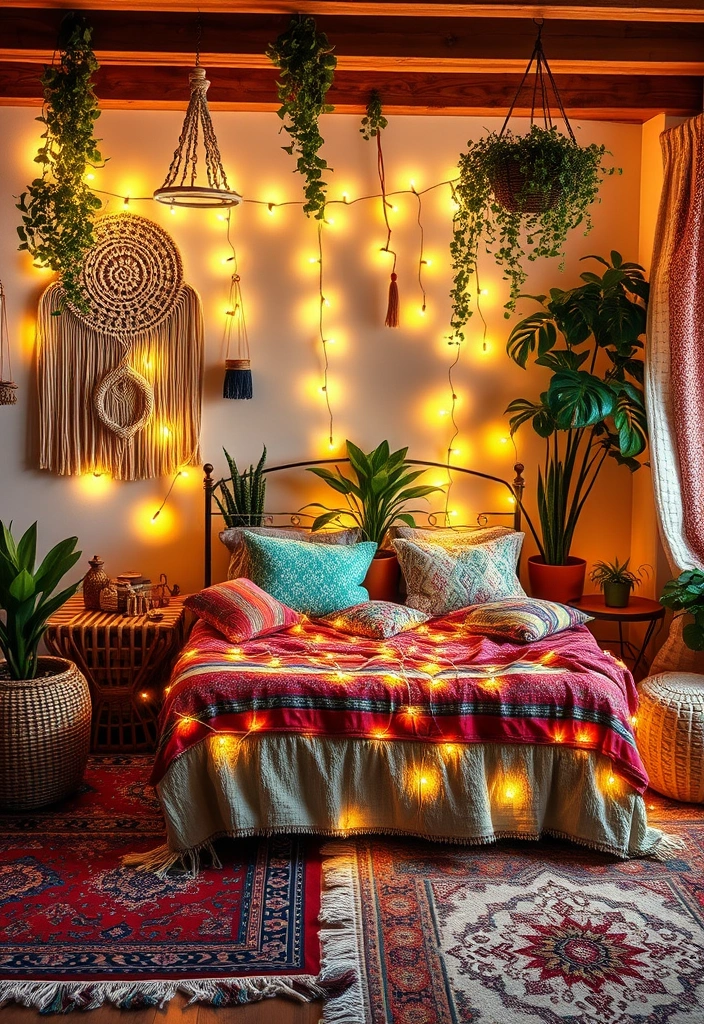 22 Baddie Aesthetic Rooms with LED Lights That Will Transform Your Space! 9 22 Baddie Aesthetic Rooms with LED Lights That Will Transform Your Space! - 8. Bohemian Bliss
